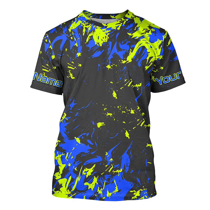 Black And Green Camo Custom Long Sleeve Performance Fishing Fishing