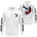 Bass Fishing American Flag Custom Long Sleeve Performance, Patriotic Bass Fishing