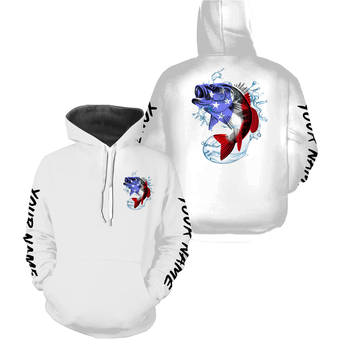 Bass Fishing American Flag Custom All over print Fishing, Patriotic Bass Fishing - HPW167