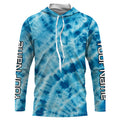 Personalized blue tie dye Long sleeve performance Fishing, Fishing gifts for Fisherman