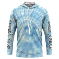 Custom blue spiral tie dye Long sleeve performance Fishing, Fishing gifts for Fisherman