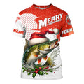 Merry Fishmas Custom Walleye Long Sleeve Christmas Fishing, Personalized Xmas Fishing Gifts