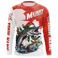 Merry Fishmas Custom Musky Long Sleeve Christmas Fishing, Personalized Xmas Fishing Gifts