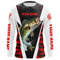 Custom Bass Fishing For Fishing Team, Largemouth Bass Long Sleeve Fishing | Red