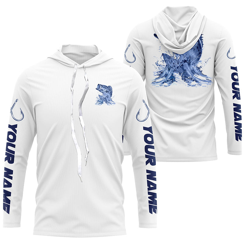 Personalized Largemouth Bass Long Sleeve Performance Fishing, Bass Fishing