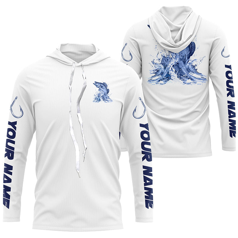Personalized Walleye Long Sleeve Performance Fishing, Walleye Fishing