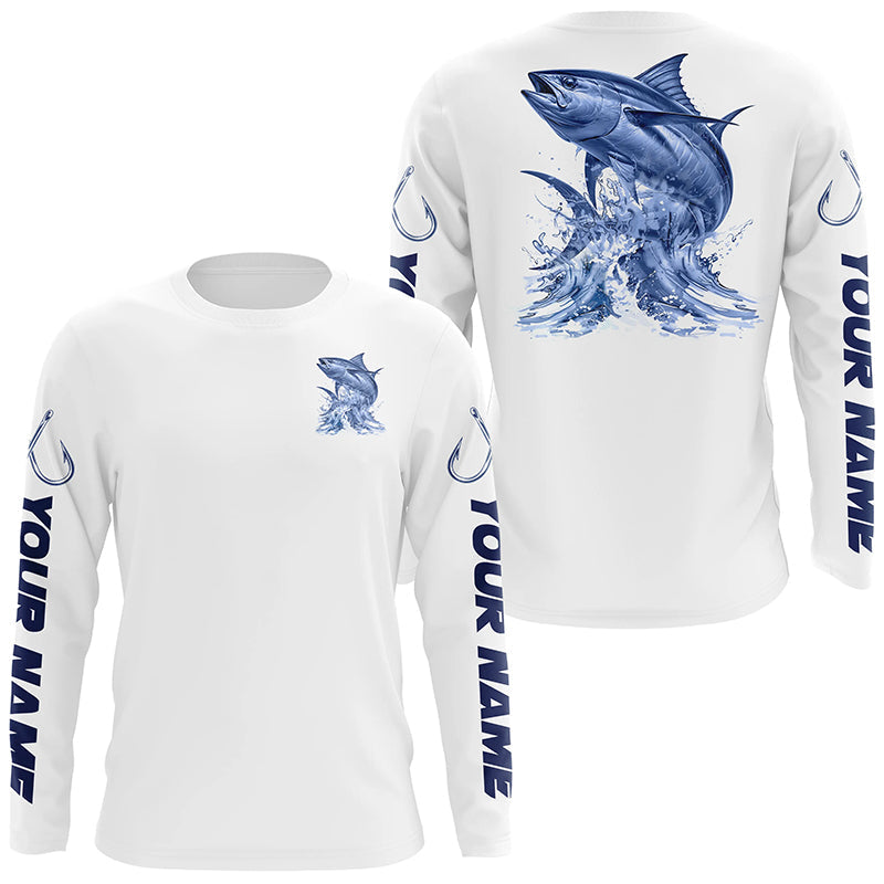 Personalized Tuna Long Sleeve Performance Fishing, Tuna Fishing