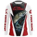 Custom Northern Pike Fishing, Pike Long Sleeve Performance Fishing | Red