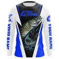 Custom Northern Pike Fishing, Pike Long Sleeve Performance Fishing | Blue