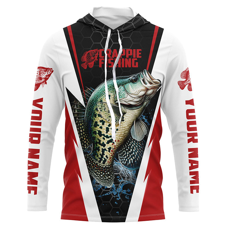 Crappie Fishing, Crappie Custom Long Sleeve Performance Fishing | Red