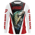Crappie Fishing, Crappie Custom Long Sleeve Performance Fishing | Red