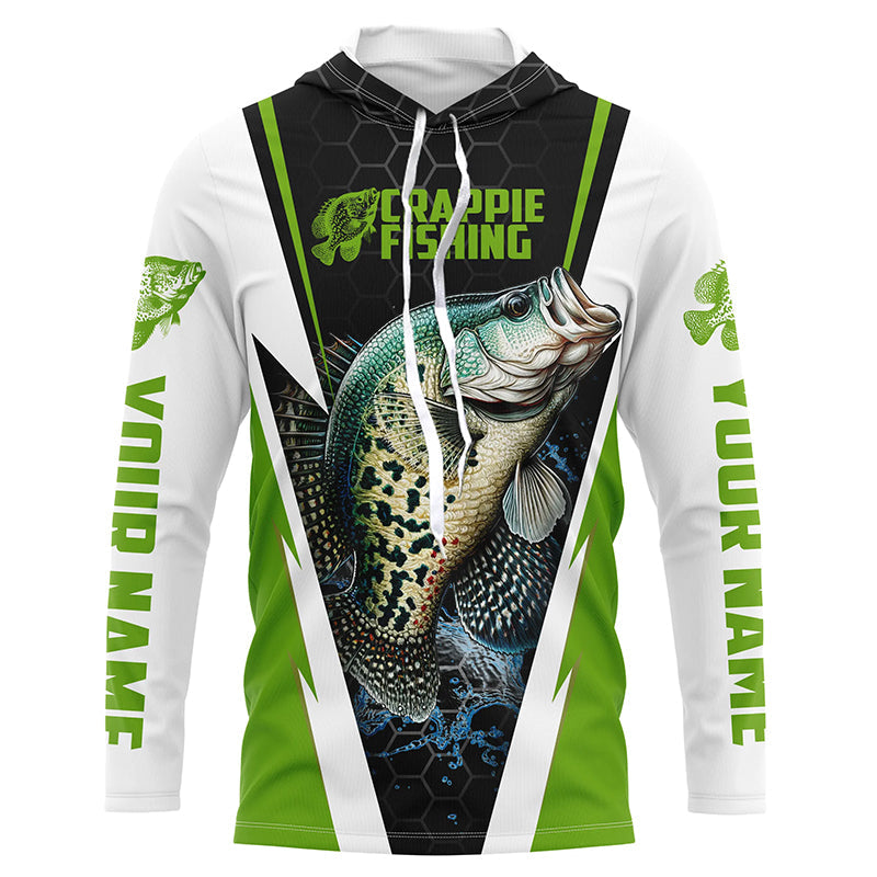 Crappie Fishing, Crappie Custom Long Sleeve Performance Fishing | Green
