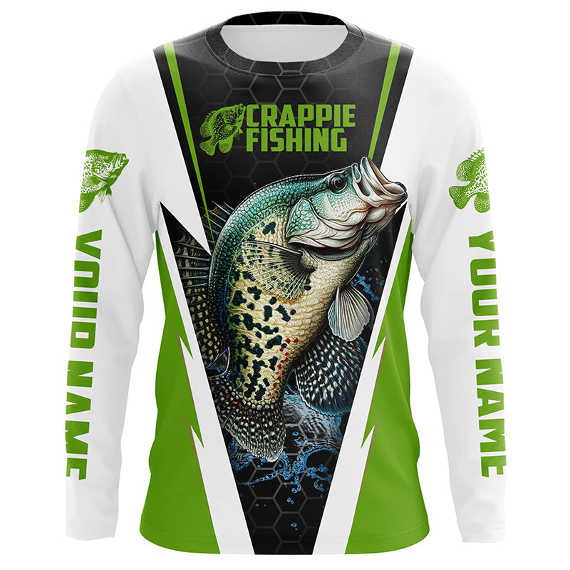 Crappie Fishing, Crappie Custom Long Sleeve Performance Fishing | Green