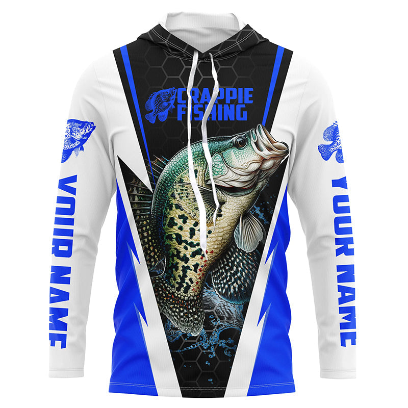 Crappie Fishing, Crappie Custom Long Sleeve Performance Fishing | Blue