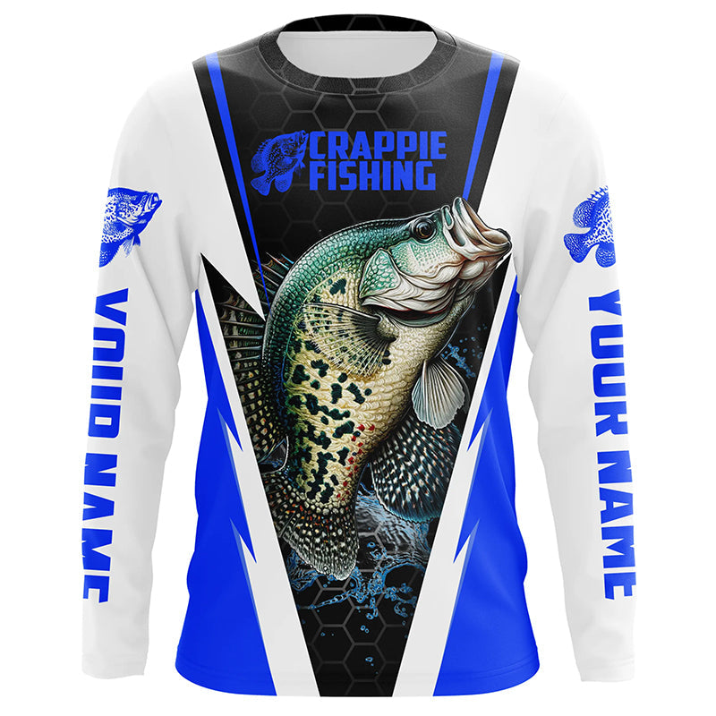 Crappie Fishing, Crappie Custom Long Sleeve Performance Fishing | Blue