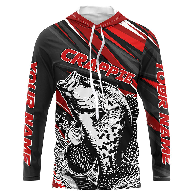 Personalized Crappie Fishing, Crappie Long Sleeve Tournament Fishing | Red