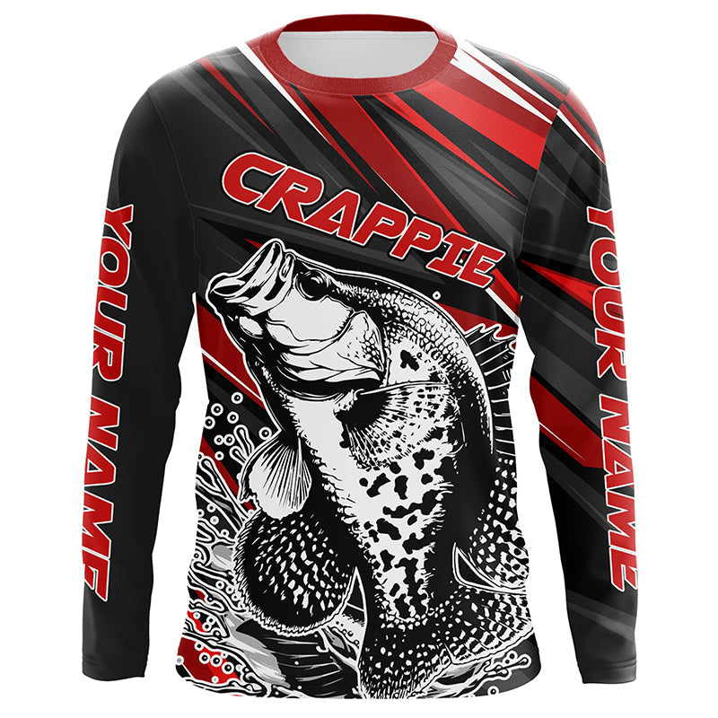 Personalized Crappie Fishing, Crappie Long Sleeve Tournament Fishing | Red
