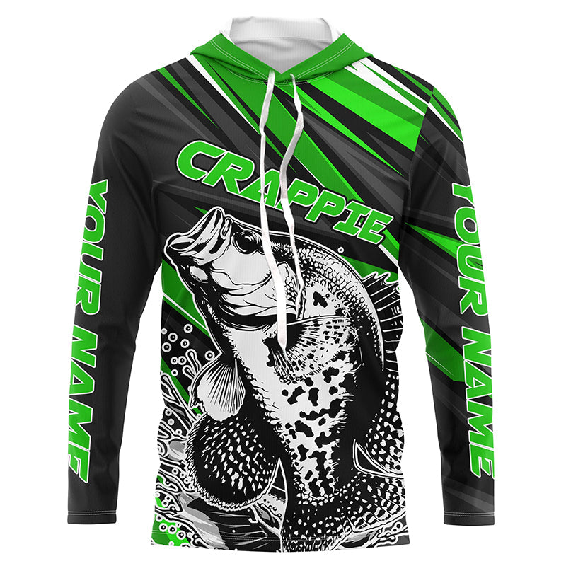 Personalized Crappie Fishing, Crappie Long Sleeve Tournament Fishing | Green