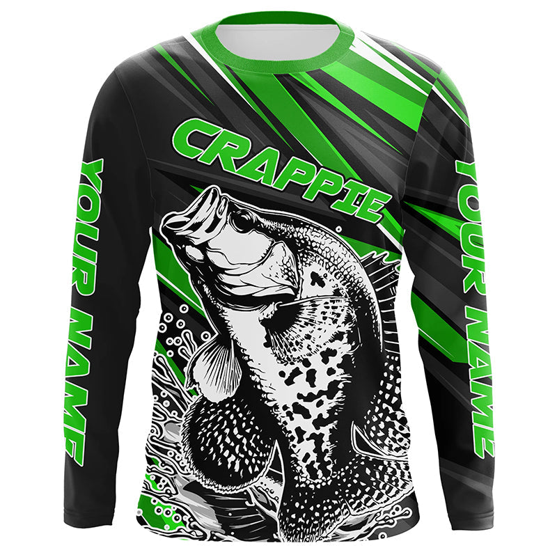 Personalized Crappie Fishing, Crappie Long Sleeve Tournament Fishing | Green