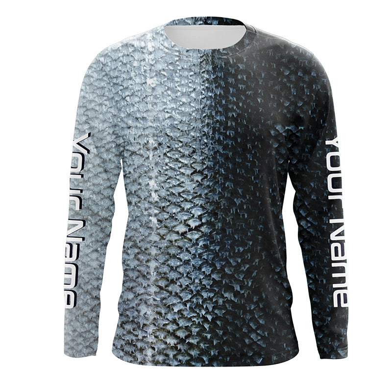 Chinook King Salmon Fishing Scales Custom Long Sleeve Fishing, Salmon Fishing