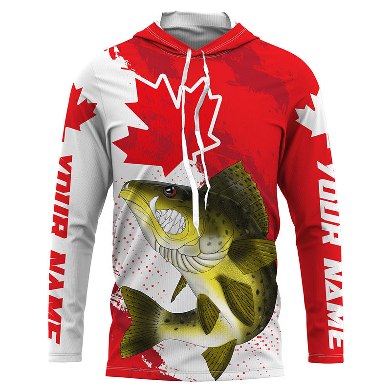 Canada flag Walleye Custom Fishing, Angry Walleye Fishing