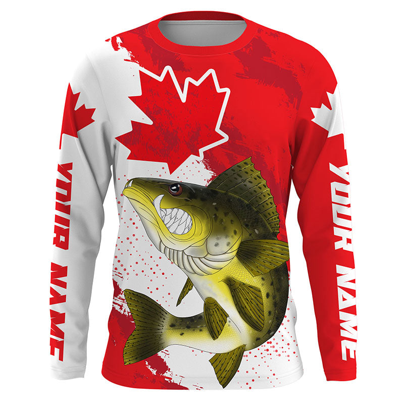 Canada flag Walleye Custom Fishing, Angry Walleye Fishing