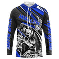 Personalized Walleye Fishing, Walleye Fishing Long Sleeve Tournament Fishing | Blue