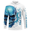 Fish On Fish Hook Custom Skull Long Sleeve Fishing, Skull Performance Fishing