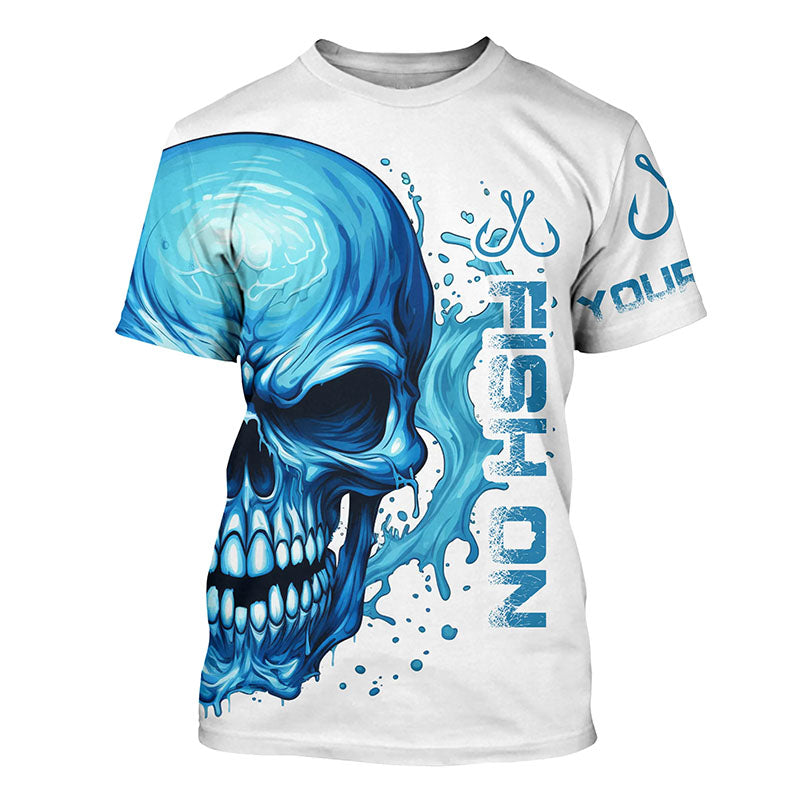 Fish On Fish Hook Custom Skull Long Sleeve Fishing, Skull Performance Fishing