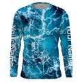 Custom Saltwater Long sleeve Fishing UV Protection, Sea wave camo Fishing