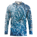 Custom Saltwater Long sleeve Fishing UV Protection, Sea wave camo Fishing