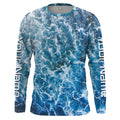 Custom Saltwater Long sleeve Fishing UV Protection, Sea wave camo Fishing