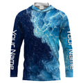 Beautiful Custom Saltwater Long sleeve Fishing UV Protection, Sea wave camo Fishing