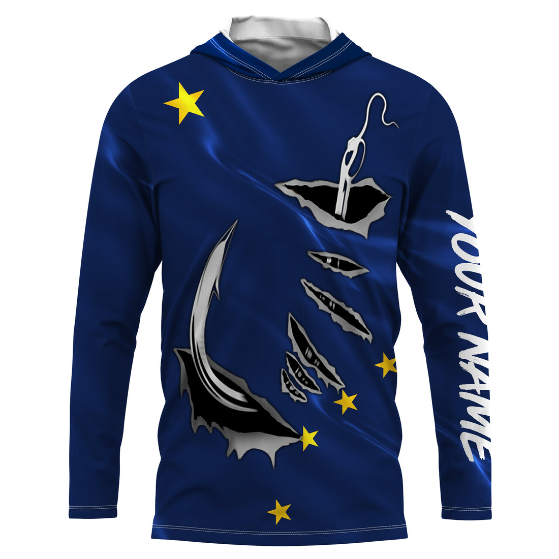Alaska Flag Fishing 3D Fish Hook Personalized UV long sleeves performance fishing - IPHW485