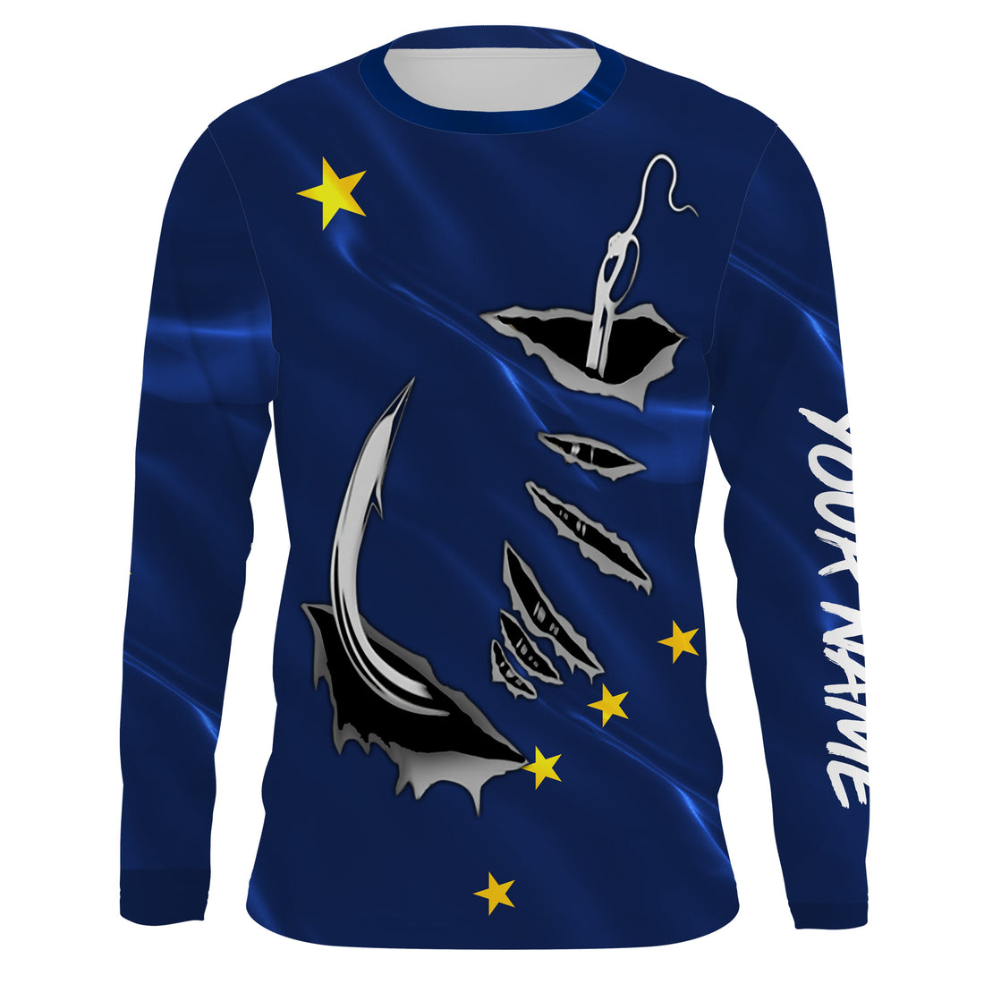 Alaska Flag Fishing 3D Fish Hook Personalized UV long sleeves performance fishing - IPHW485