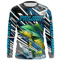 Custom Mahi Mahi Long Sleeve Tournament Fishing, Mahimahi Fishing | Blue Camo