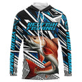 Custom Redfish Puppy Drum Long Sleeve Tournament Fishing, Redfish Fishing | Blue Camo