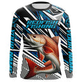 Custom Redfish Puppy Drum Long Sleeve Tournament Fishing, Redfish Fishing | Blue Camo