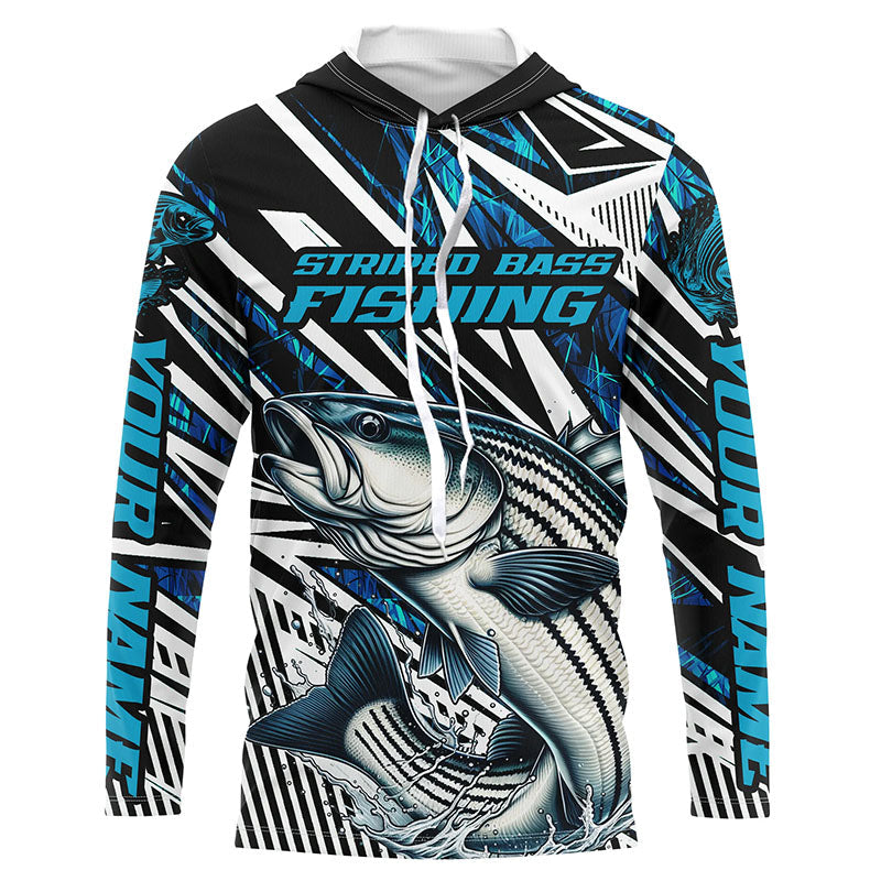 Custom Striped Bass Long Sleeve Tournament Fishing, Striper Fishing | Blue Camo