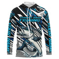 Custom Striped Bass Long Sleeve Tournament Fishing, Striper Fishing | Blue Camo