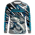 Custom Striped Bass Long Sleeve Tournament Fishing, Striper Fishing | Blue Camo