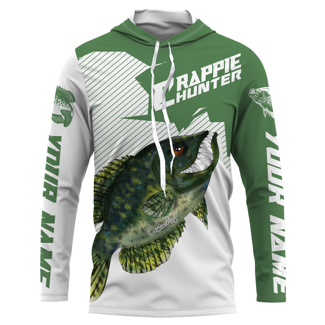Angry Crappie Custom Long sleeve performance Fishing, Crappie hunter Fishing