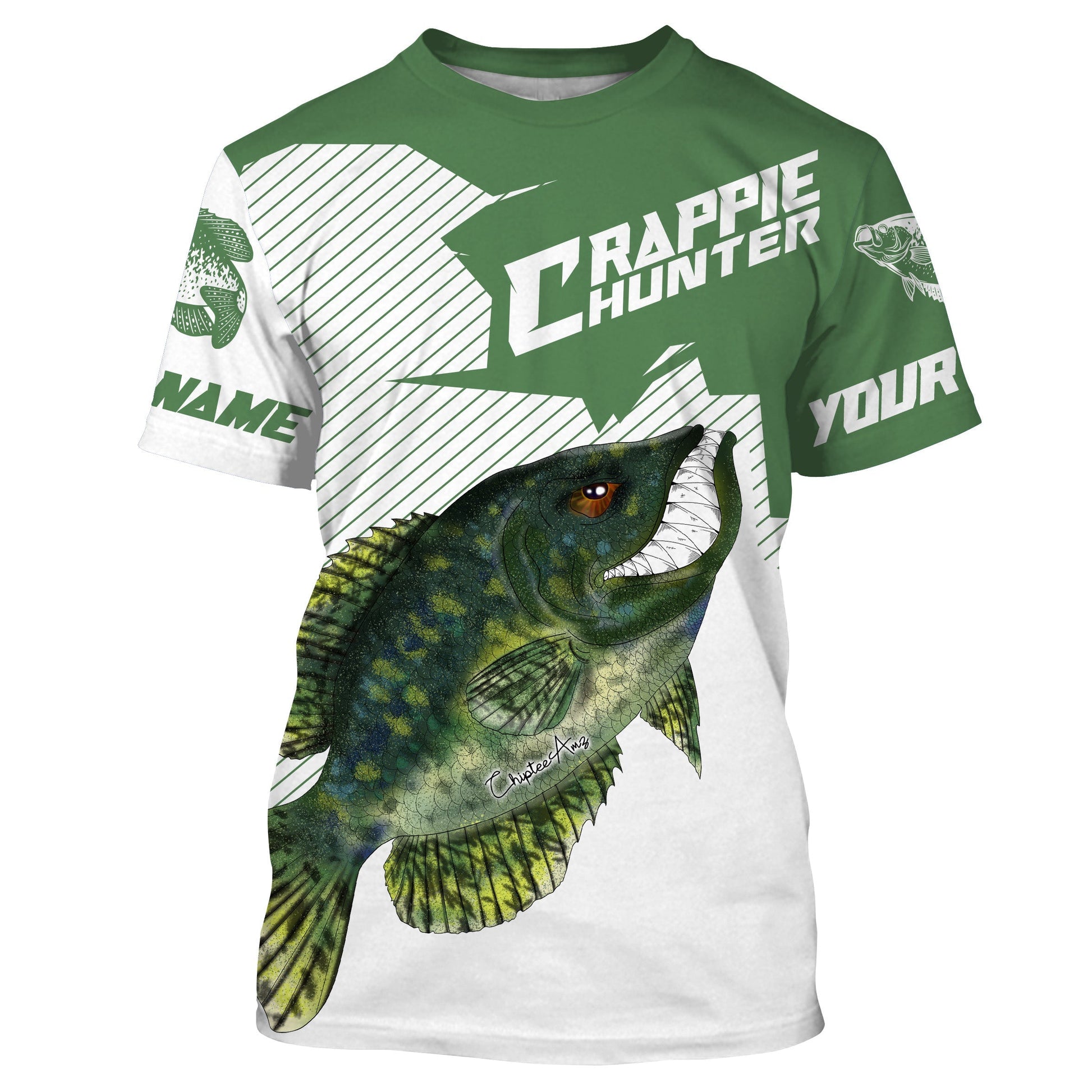 Angry Crappie Custom Long sleeve performance Fishing, Crappie hunter Fishing