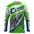 River Blue Catfish Custom Long Sleeve Fishing, Catfish Tournament Fishing apparel | green