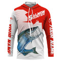 Angry Chinook King Salmon Custom Long sleeve Fishing, Salmon hunter Fishing | red