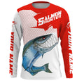 Angry Chinook King Salmon Custom Long sleeve Fishing, Salmon hunter Fishing | red