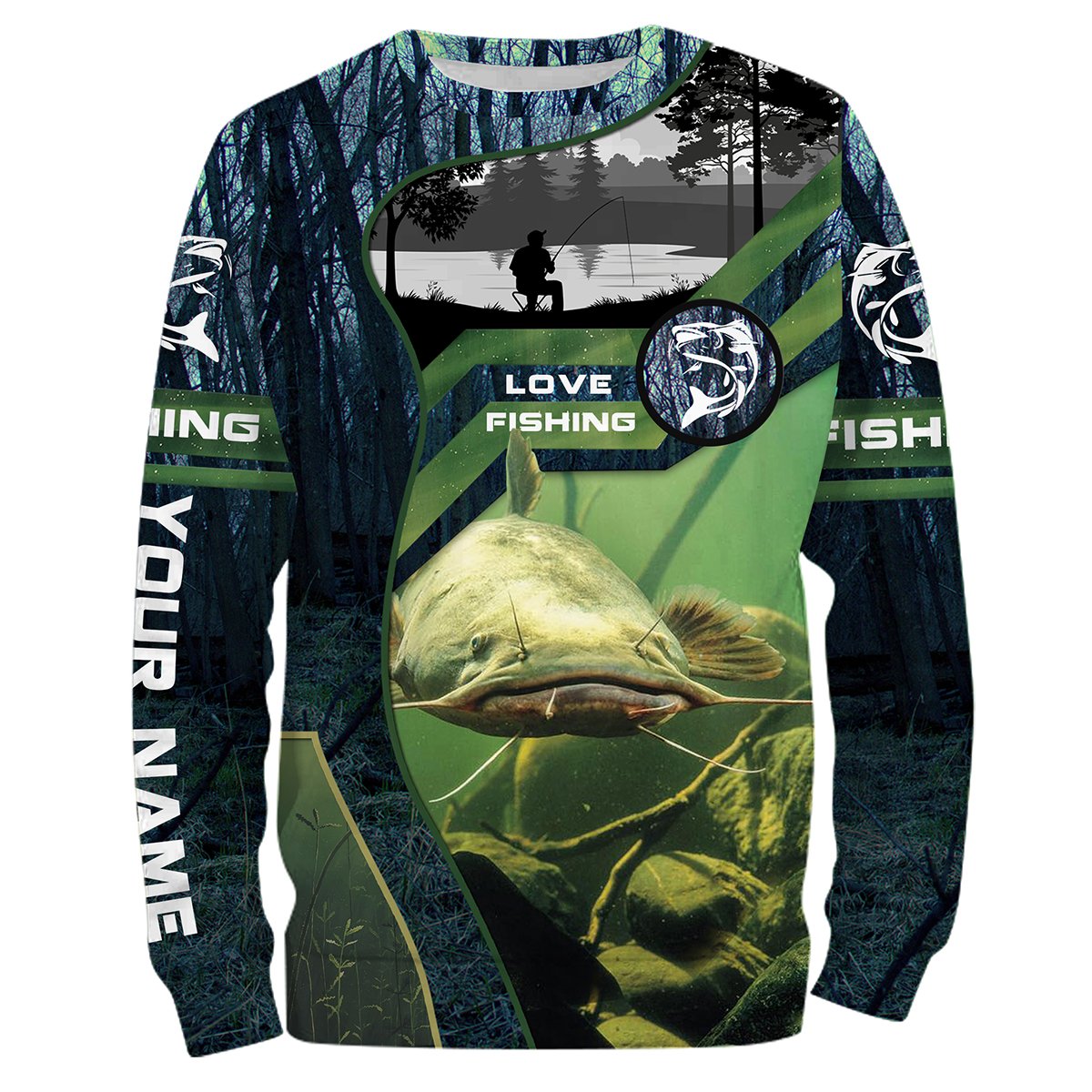 Flathead Catfish Custom name All over print - personalized fishing gift, women and kid - IPH1312
