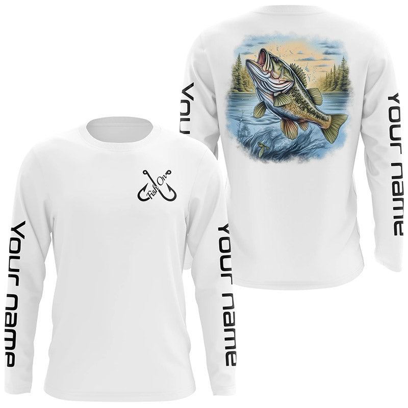 Custom Largemouth Bass Long Sleeve Tournament Fishing, Bass Uv Protection Fishing