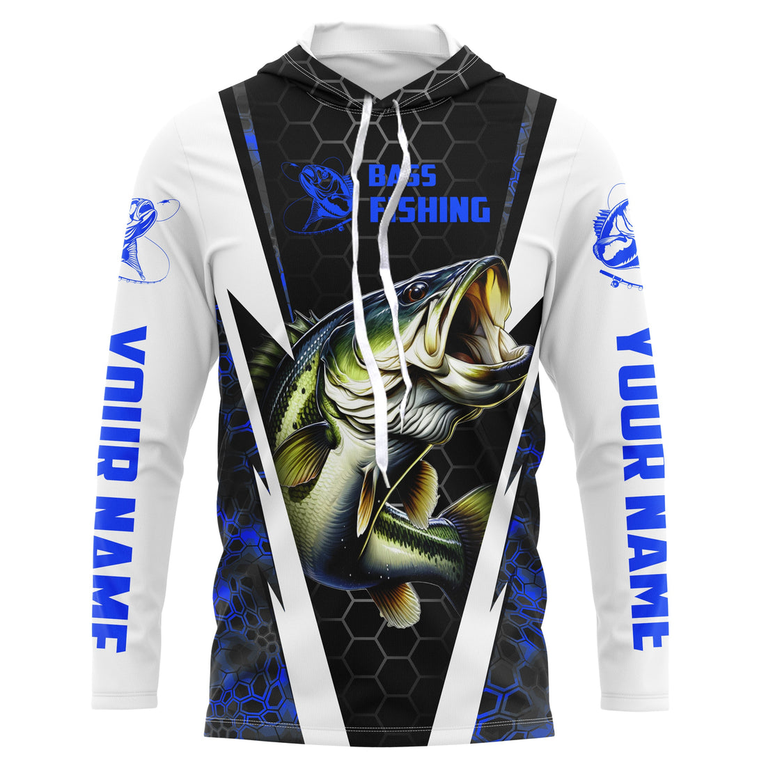 Personalized Bass Fishing, Bass Fishing Long Sleeve Fishing tournament | blue camo