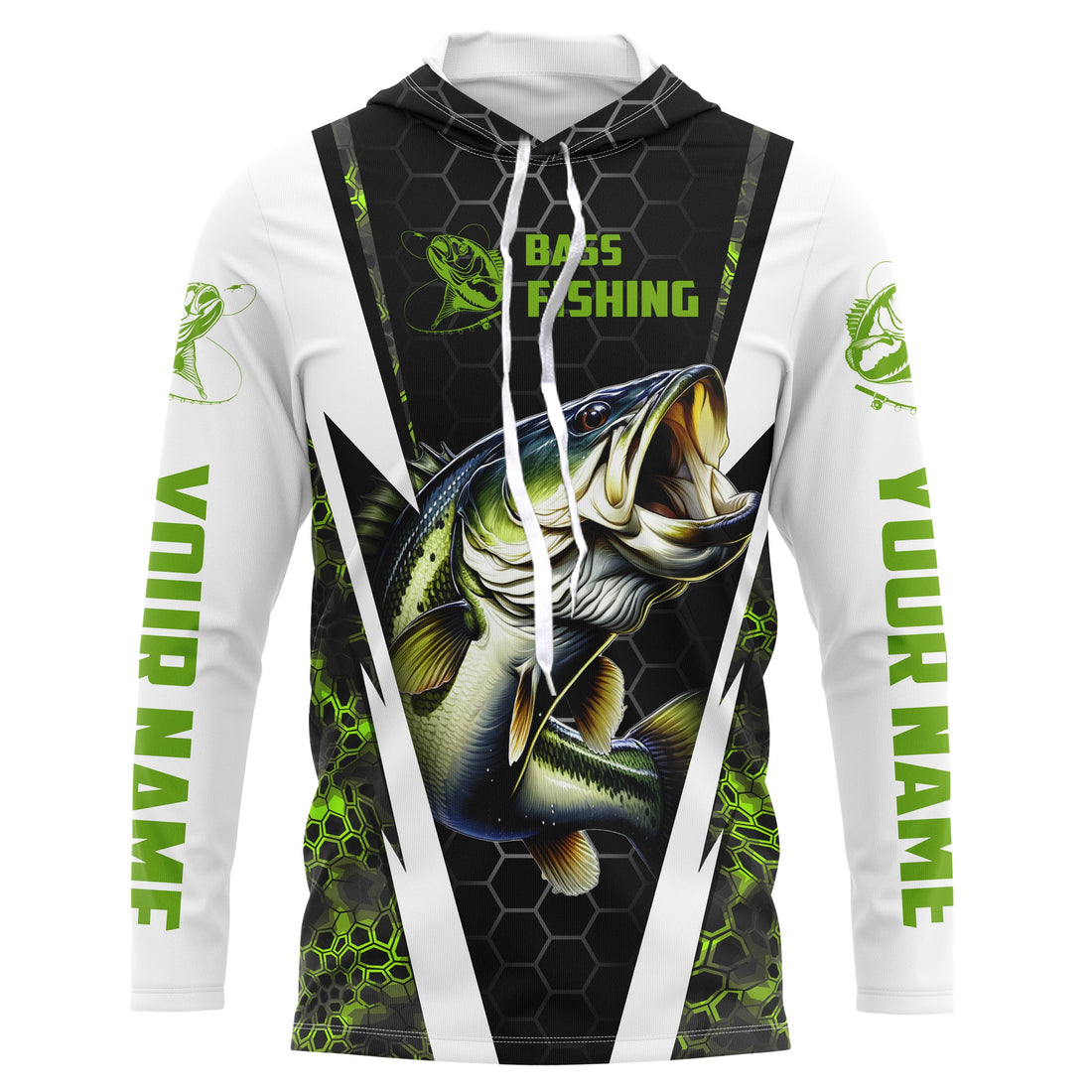 Personalized Bass Fishing, Bass Fishing Long Sleeve Fishing tournament | green camo